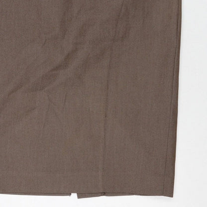 Next Women’s Brown UK 10 Pencil Knee Length Linen Blend Work Skirt