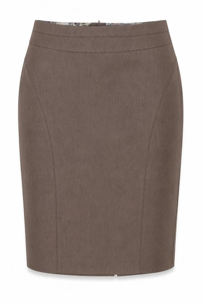 Next Women’s Brown UK 10 Pencil Knee Length Linen Blend Work Skirt