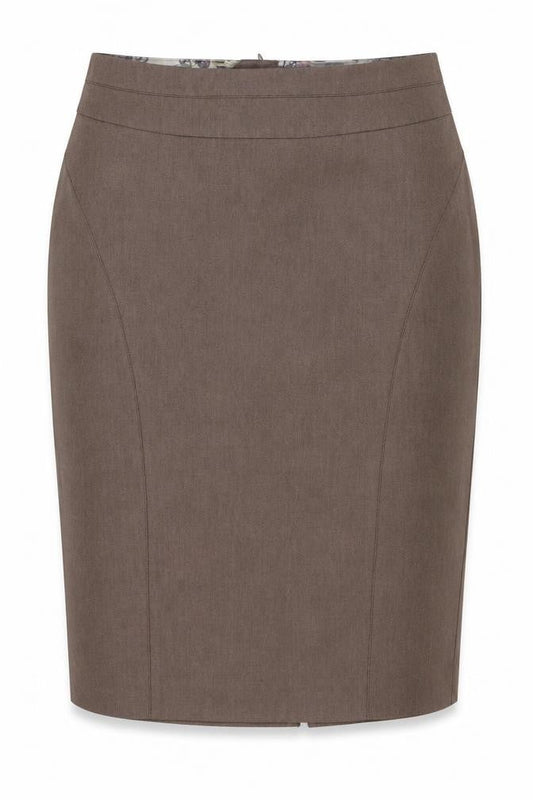 Next Women’s Brown UK 10 Pencil Knee Length Linen Blend Work Skirt