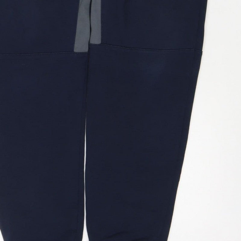 W Mens Blue M Jogger Track Pants Drawstring Reflective Zip Pockets