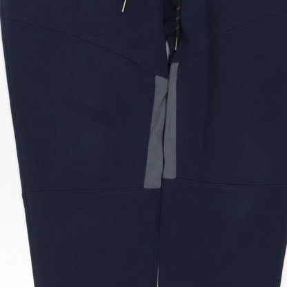 W Mens Blue M Jogger Track Pants Drawstring Reflective Zip Pockets