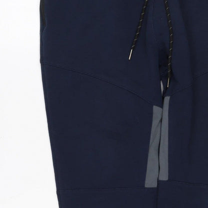 W Mens Blue M Jogger Track Pants Drawstring Reflective Zip Pockets