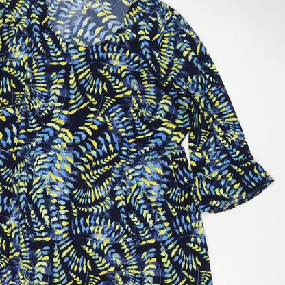 Kaleidoscope Women Multicoloured UK 22 Floral Kaftan Knee Dress