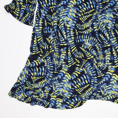 Kaleidoscope Women Multicoloured UK 22 Floral Kaftan Knee Dress