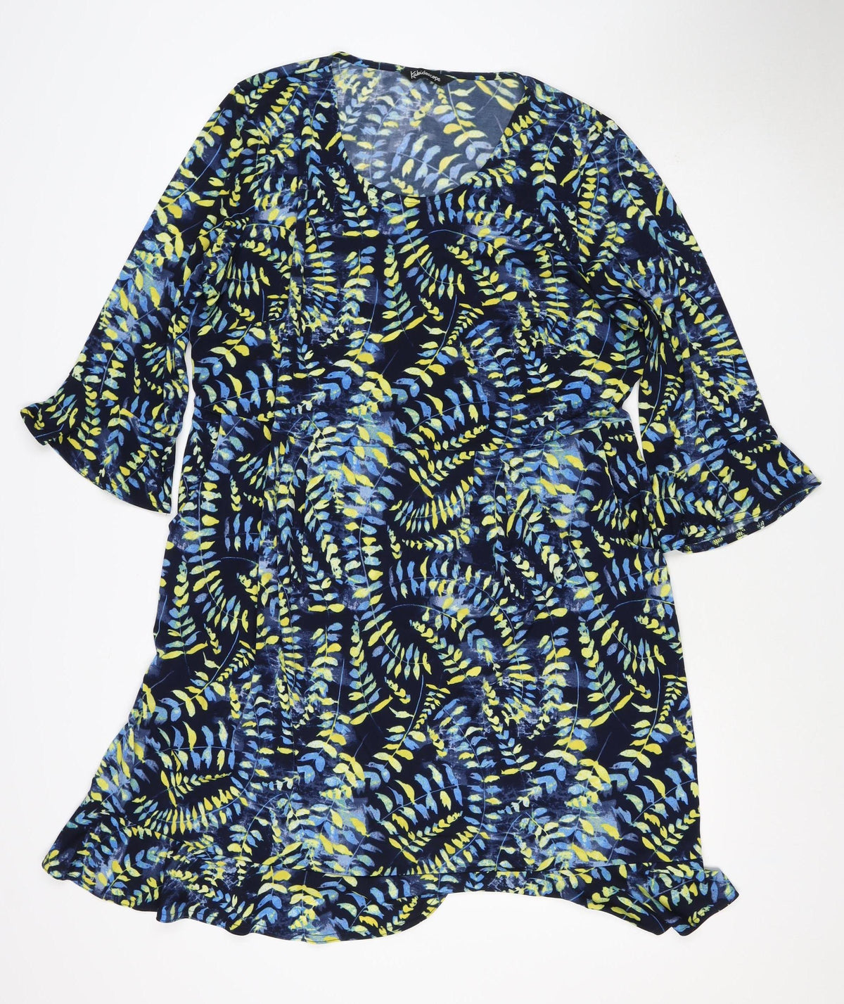 Kaleidoscope Women Multicoloured UK 22 Floral Kaftan Knee Dress
