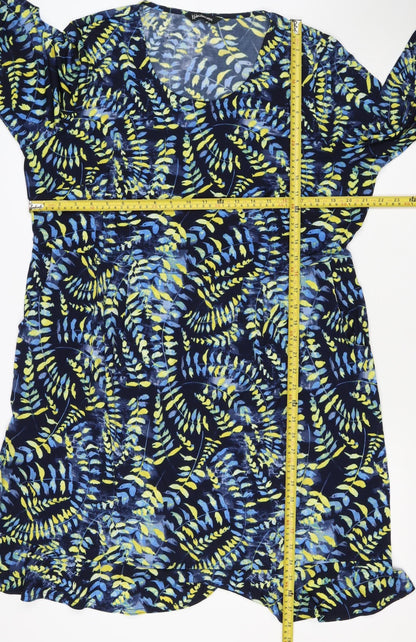 Kaleidoscope Women Multicoloured UK 22 Floral Kaftan Knee Dress