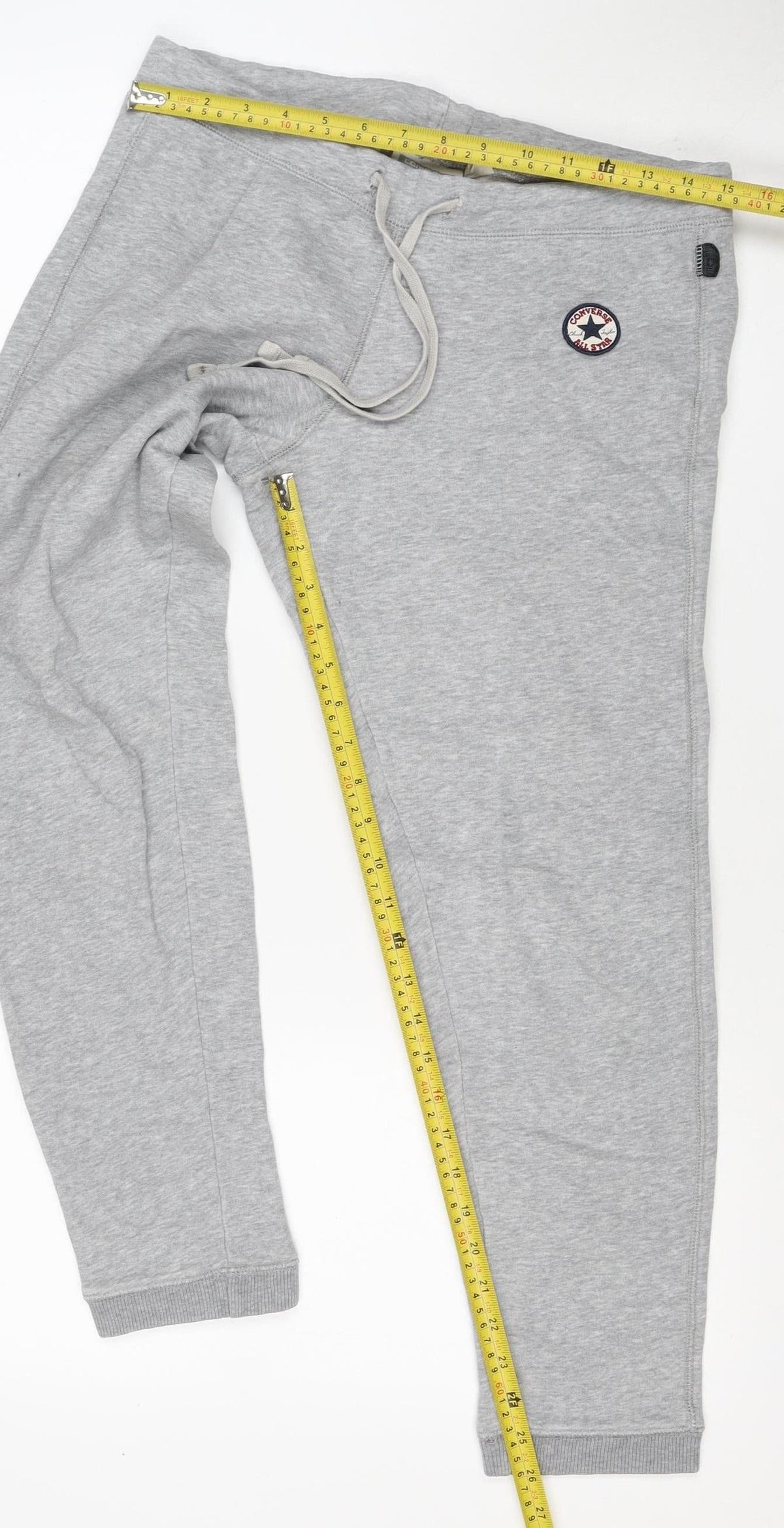 Converse Women Grey M All Star Logo Jogger Sweatpants Drawstring