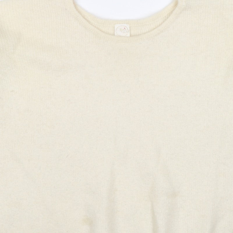 Petit Paris Women’s Ivory UK 12 Mohair Alpaca Knit Round Neck Jumper