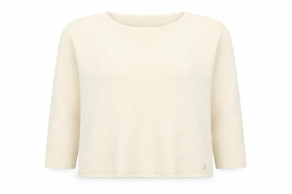 Petit Paris Women’s Ivory UK 12 Mohair Alpaca Knit Round Neck Jumper