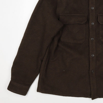 Pull&Bear Women Brown UK 12 Basic Button-Up Wool Blend Jacket