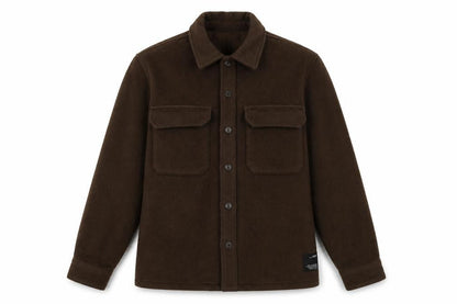 Pull&Bear Women Brown UK 12 Basic Button-Up Wool Blend Jacket