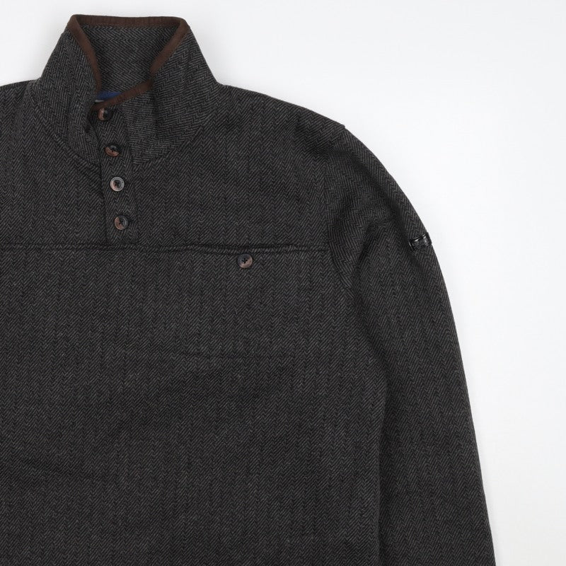 Regatta Men’s Grey M Herringbone Henley Fleece Sweatshirt