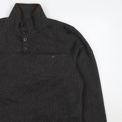 Regatta Men’s Grey M Herringbone Henley Fleece Sweatshirt