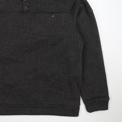 Regatta Men’s Grey M Herringbone Henley Fleece Sweatshirt