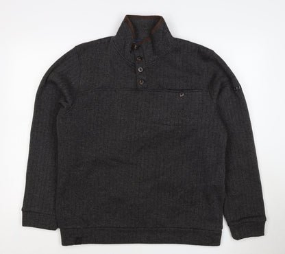 Regatta Men’s Grey M Herringbone Henley Fleece Sweatshirt