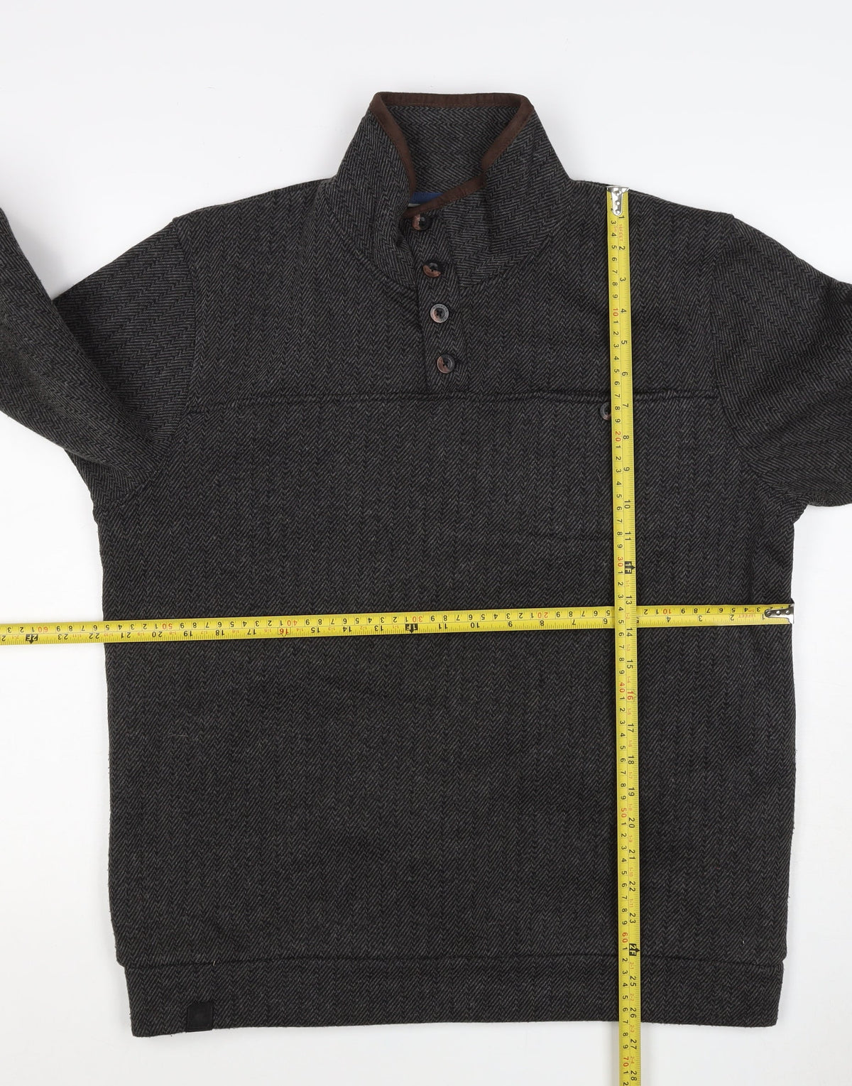 Regatta Men’s Grey M Herringbone Henley Fleece Sweatshirt