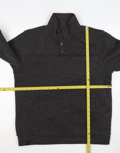 Regatta Men’s Grey M Herringbone Henley Fleece Sweatshirt
