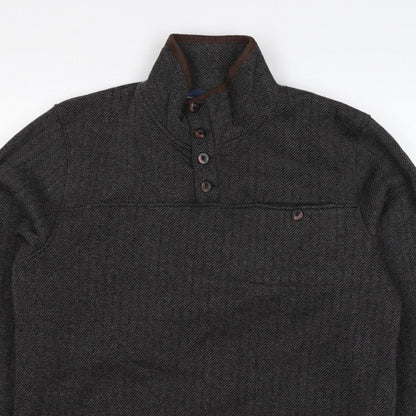 Regatta Men’s Grey M Herringbone Henley Fleece Sweatshirt