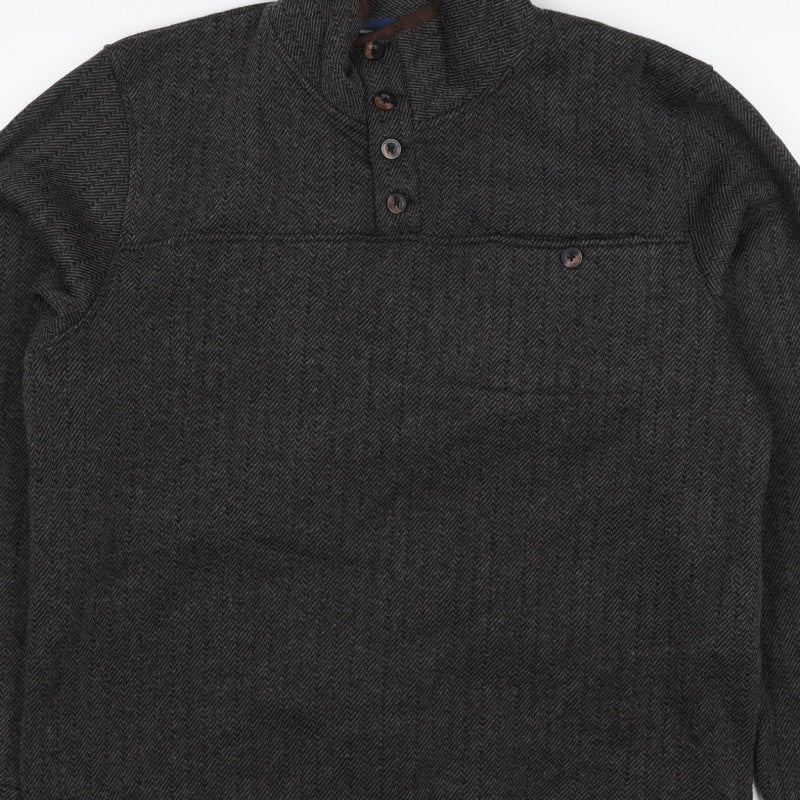 Regatta Men’s Grey M Herringbone Henley Fleece Sweatshirt