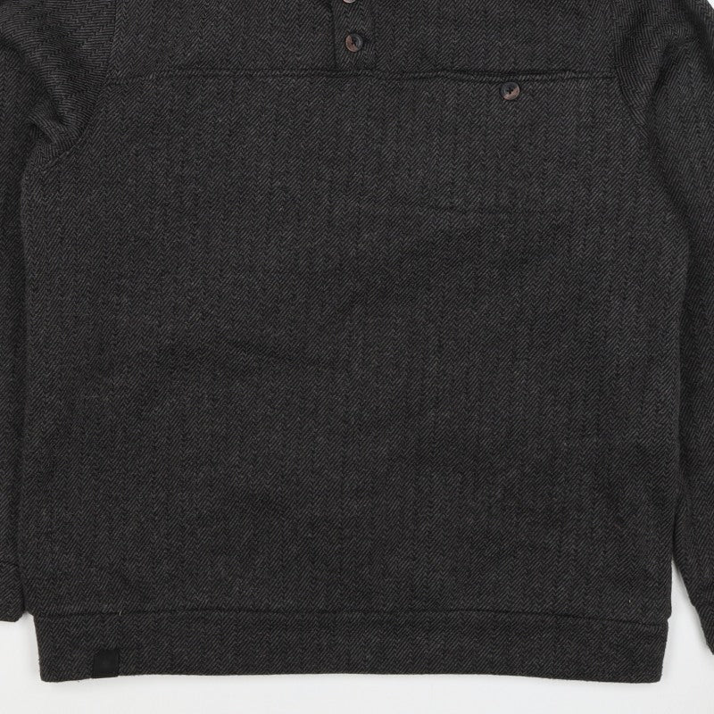 Regatta Men’s Grey M Herringbone Henley Fleece Sweatshirt
