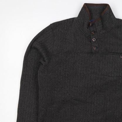 Regatta Men’s Grey M Herringbone Henley Fleece Sweatshirt