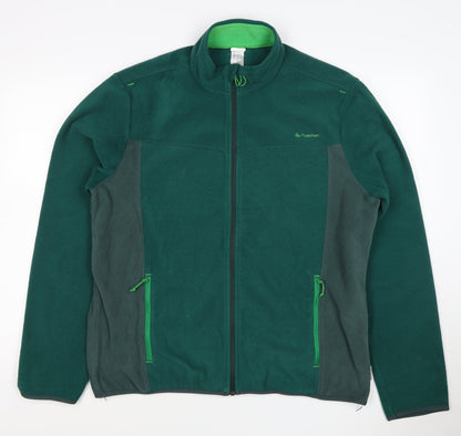 Quechua Men's Green XL Full Zip Fleece Hiking Jacket