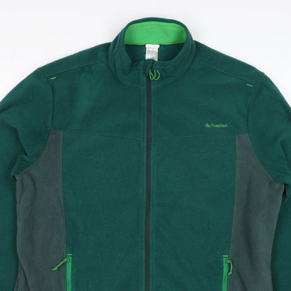 Quechua Men's Green XL Full Zip Fleece Hiking Jacket