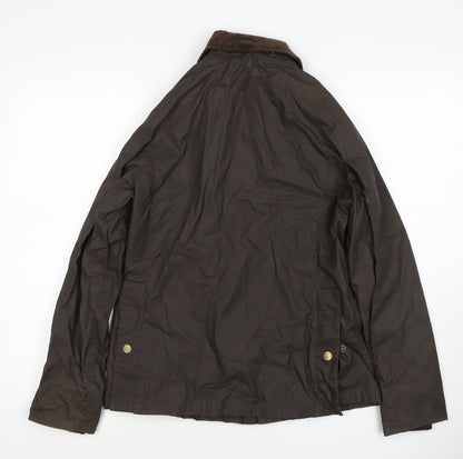 Crane Trail Women’s Brown Size 10 Waxed Cotton Jacket Cord Collar