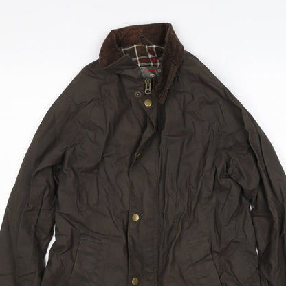Crane Trail Women’s Brown Size 10 Waxed Cotton Jacket Cord Collar