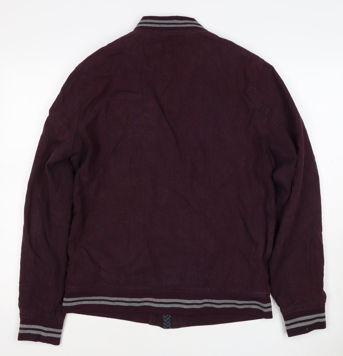 Ted Baker Men’s Red Linen Cotton Bomber Jacket XL Full Zip