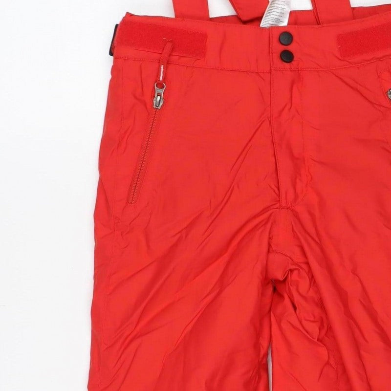 Decathlon Wedze Boys Red Ski Snow Pants Salopettes 8 Years Waterproof