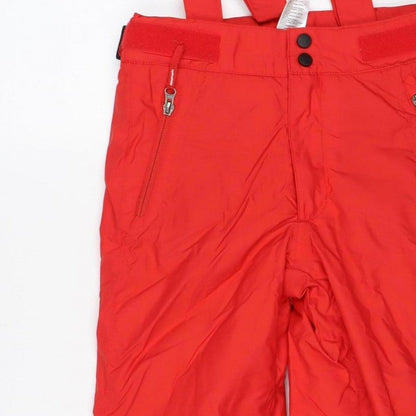 Decathlon Wedze Boys Red Ski Snow Pants Salopettes 8 Years Waterproof