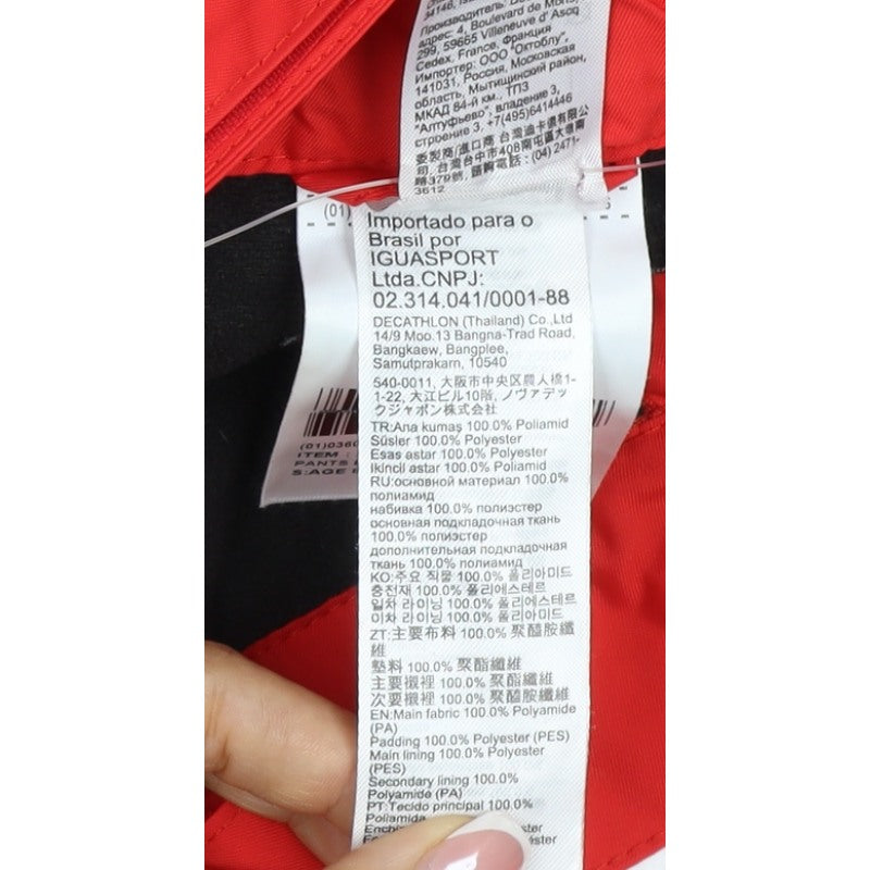 Decathlon Wedze Boys Red Ski Snow Pants Salopettes 8 Years Waterproof