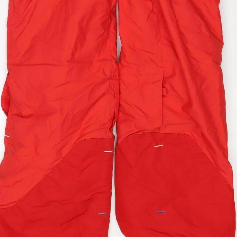 Decathlon Wedze Boys Red Ski Snow Pants Salopettes 8 Years Waterproof