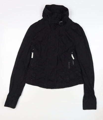 Bench Women’s Black Size S Military Cotton Blend Zip Jacket Pockets