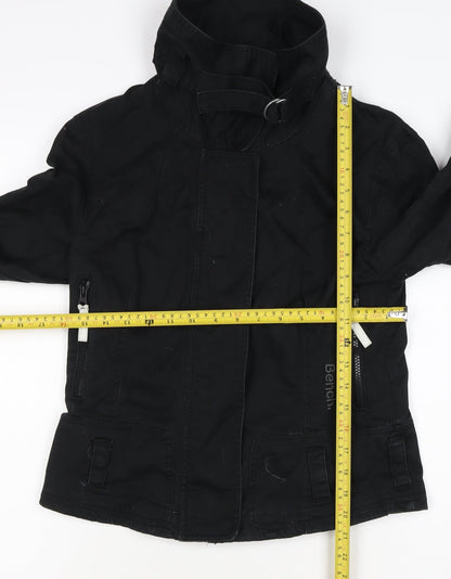 Bench Women’s Black Size S Military Cotton Blend Zip Jacket Pockets