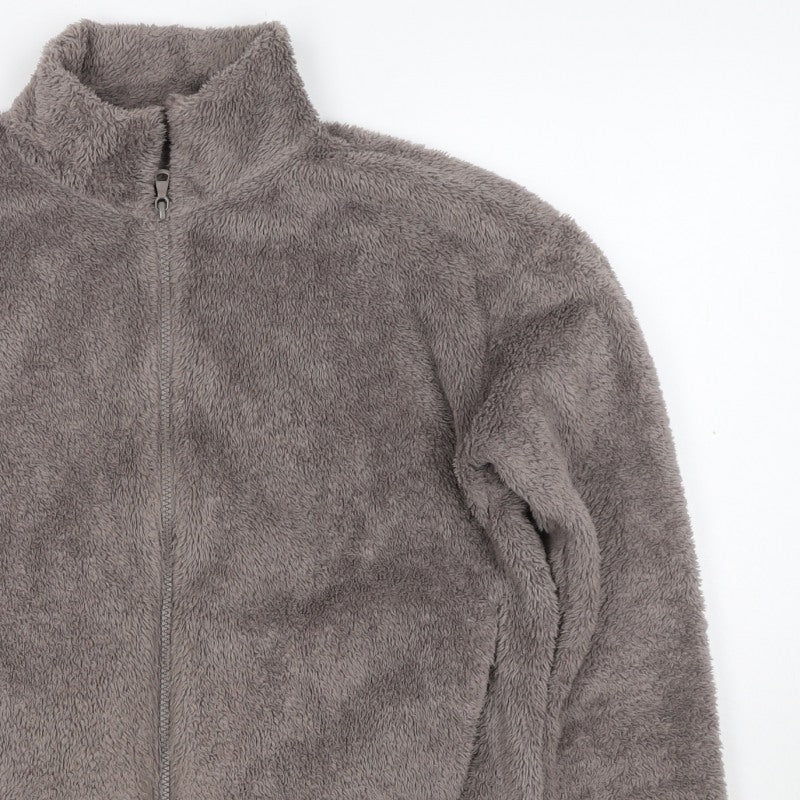 UNIQLO Women Grey S Full Zip Teddy Fleece Basic Jacket