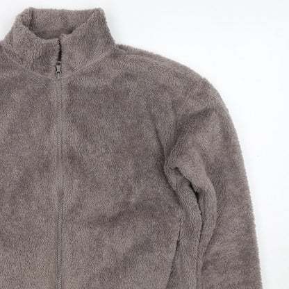 UNIQLO Women Grey S Full Zip Teddy Fleece Basic Jacket
