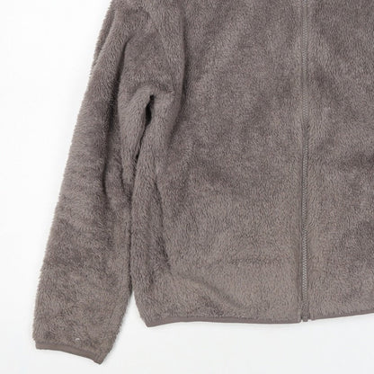 UNIQLO Women Grey S Full Zip Teddy Fleece Basic Jacket