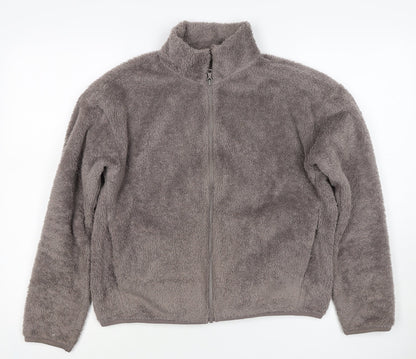 UNIQLO Women Grey S Full Zip Teddy Fleece Basic Jacket