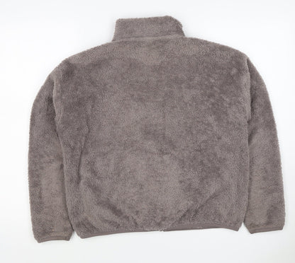 UNIQLO Women Grey S Full Zip Teddy Fleece Basic Jacket