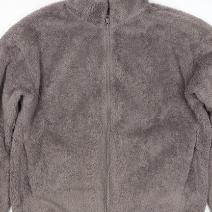 UNIQLO Women Grey S Full Zip Teddy Fleece Basic Jacket