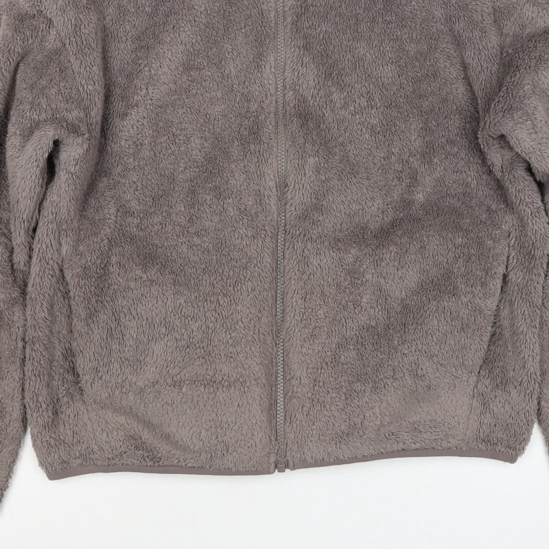 UNIQLO Women Grey S Full Zip Teddy Fleece Basic Jacket