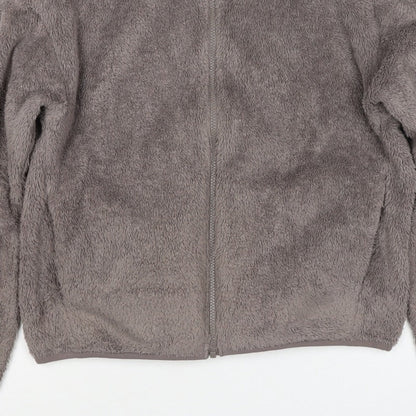 UNIQLO Women Grey S Full Zip Teddy Fleece Basic Jacket