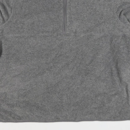 Marks & Spencer Men Grey 3XL Fleece 1/4 Zip Pullover Sweatshirt