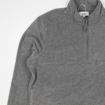 Marks & Spencer Men Grey 3XL Fleece 1/4 Zip Pullover Sweatshirt