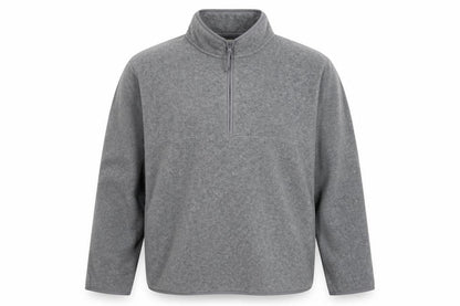 Marks & Spencer Men Grey 3XL Fleece 1/4 Zip Pullover Sweatshirt