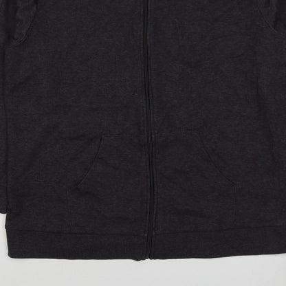 Bench Womens Black M Full Zip High Neck Logo Sweatshirt