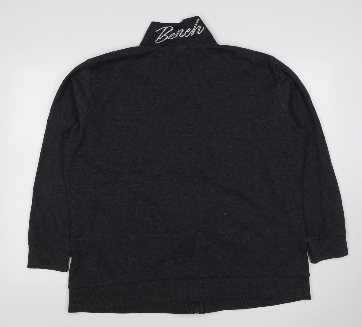 Bench Womens Black M Full Zip High Neck Logo Sweatshirt