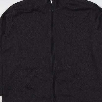 Bench Womens Black M Full Zip High Neck Logo Sweatshirt